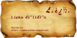 Lipka Éliás névjegykártya